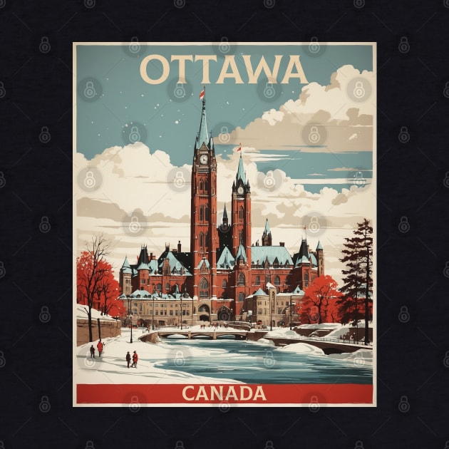 Ottawa Vintage Poster Tourism by TravelersGems